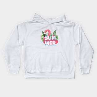 Pink flamingo Kids Hoodie